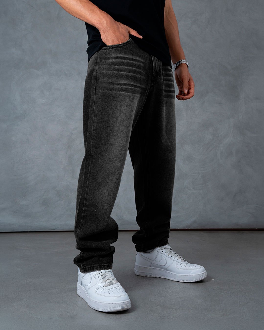 Mom Jean Focal Black — vista lateral